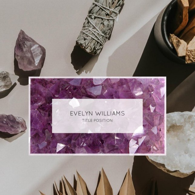 Amethyst Crystal Pierre Minérale Minimalist Business Card (Creator Uploaded)