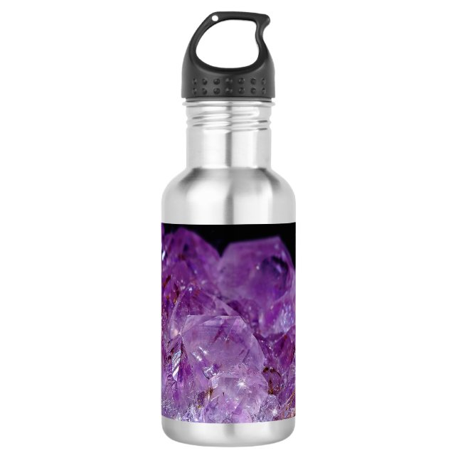 Amethyst Crystal Stainless Steel Water Bottle (Front)