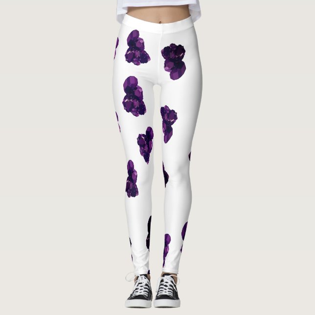 Amethyst Crystal Stone  Custom Leggings (Front)