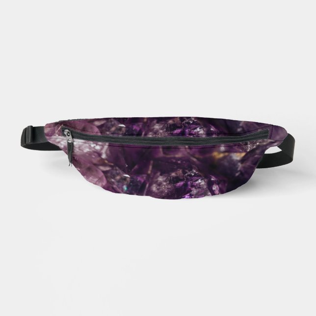 Amethyst Crystals Throw Pillow Bum Bags (Front)