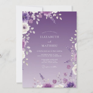 Amethyst Delicate Botanical Wedding Invitation
