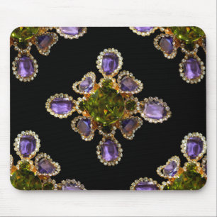 Amethyst, Diamonds, rhinestones, Emeralds Clutch Mouse Pad