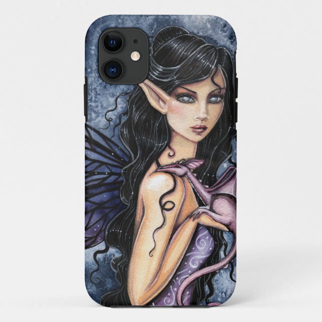 Amethyst Dragon Purple Fairy Fantasy Art Case-Mate iPhone Case (Back)