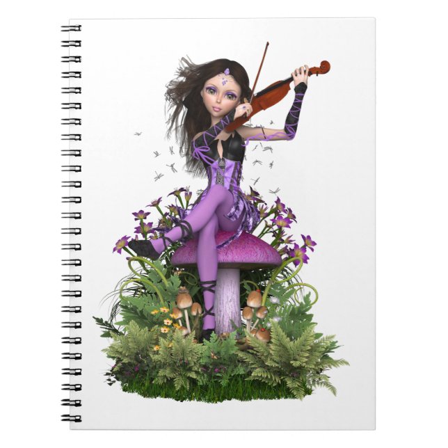 Amethyst Fairy ~ Sweet Melody Spiral Notebook (Front)