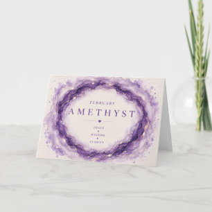 Amethyst February Birthstone Card