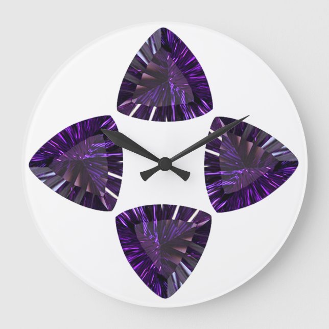 Amethyst February Birthstone Purple Large Clock  (Front)