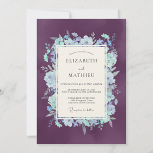 Amethyst Floral Bloom Wedding Invitation