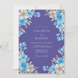 Amethyst Floral Embrace Wedding Invitation