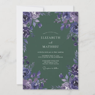 Amethyst Forest Petal Wedding Invitation