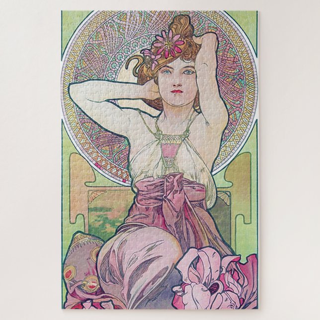 Amethyst (Four Jewels), Alphonse Mucha Jigsaw Puzzle (Vertical)