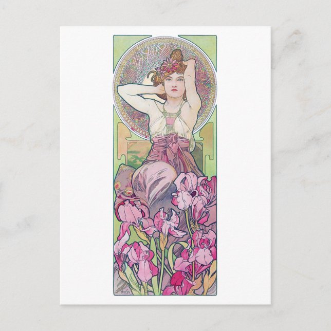 Amethyst (Four Jewels), Alphonse Mucha Postcard (Front)