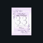 Amethyst Gem & Glitter 33rd Wedding Anniversary Canvas Print<br><div class="desc">Glamourous and elegant posh Amethyst 33rd Wedding Anniversary canvas print with stylish amethyst gem stone jewels corner decorations and matching coloured glitter border frame printed on an amethyst background. A romantic design for your celebration. All text, font and font colour is fully customisable to meet your requirements. If you would...</div>