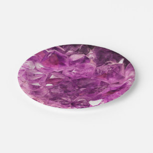 Amethyst Gem Stone Paper Plate