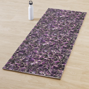 Amethyst Gemstone Crystal Print Yoga Mat