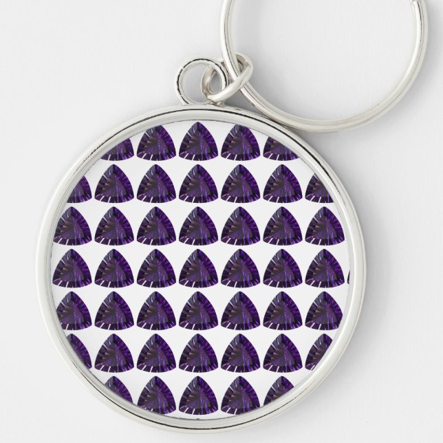 Amethyst Gemstone, February Birthstone, Purple Key Ring (Front)