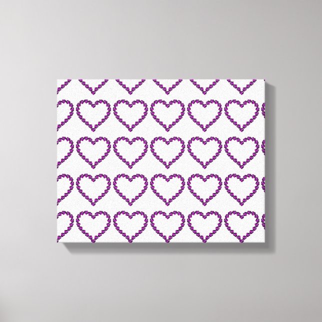 Amethyst Gemstone Heart Purple Canvas Print (Front)