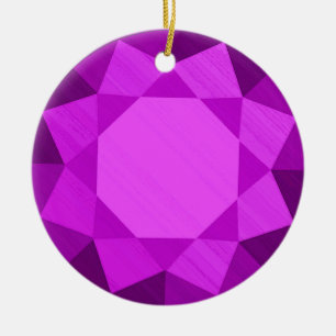 Amethyst Gemstone / Jewel Graphic Image  Ceramic Tree Decoration