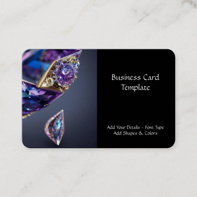 Amethyst & Gemstone Jewellery Business Card (Front)