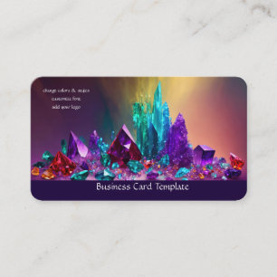 Amethyst Gemstones Colorful Healing Crystals Business Card