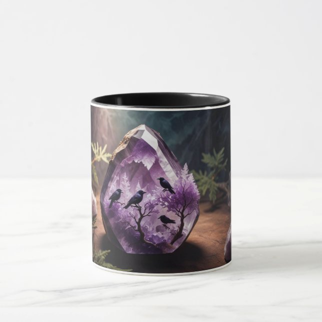 Amethyst Gemstones jewels bird Mug (Center)