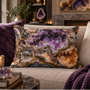 Amethyst Geode 16x12 Accent Pillow