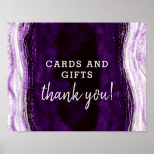 Amethyst Geode Cards & Gifts Wedding Table Sign