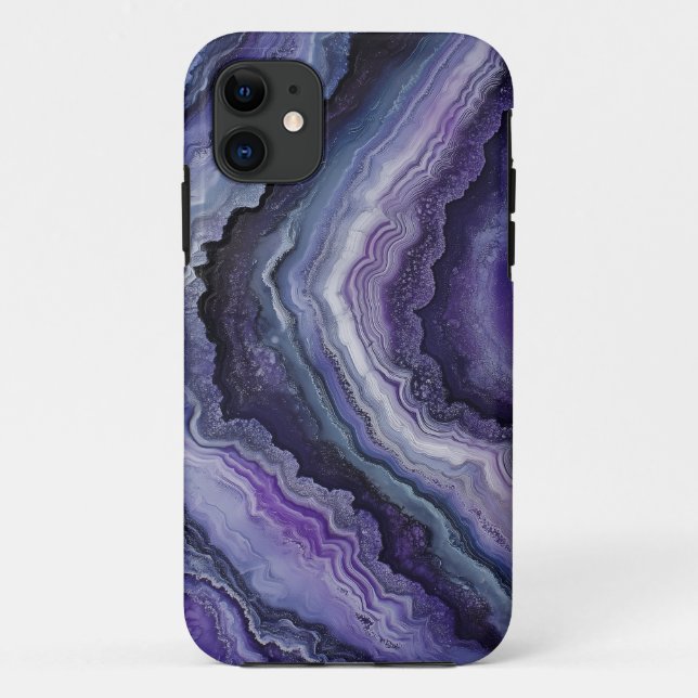 Amethyst Geode Fluid Pour Case-Mate iPhone Case (Back)