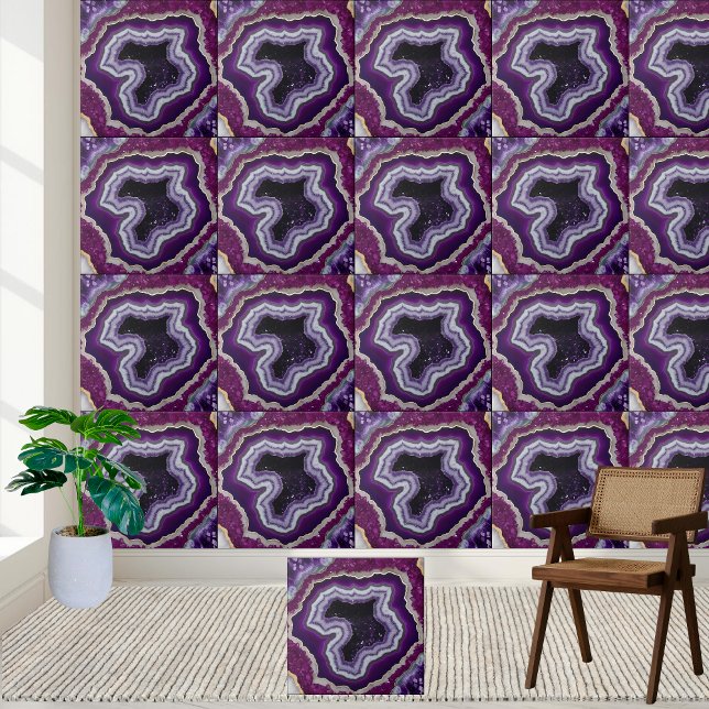 Amethyst Geode Tile - Purple Crystal Stone Pattern (Amethyst Geode Tile - Purple Crystal Stone Pattern)