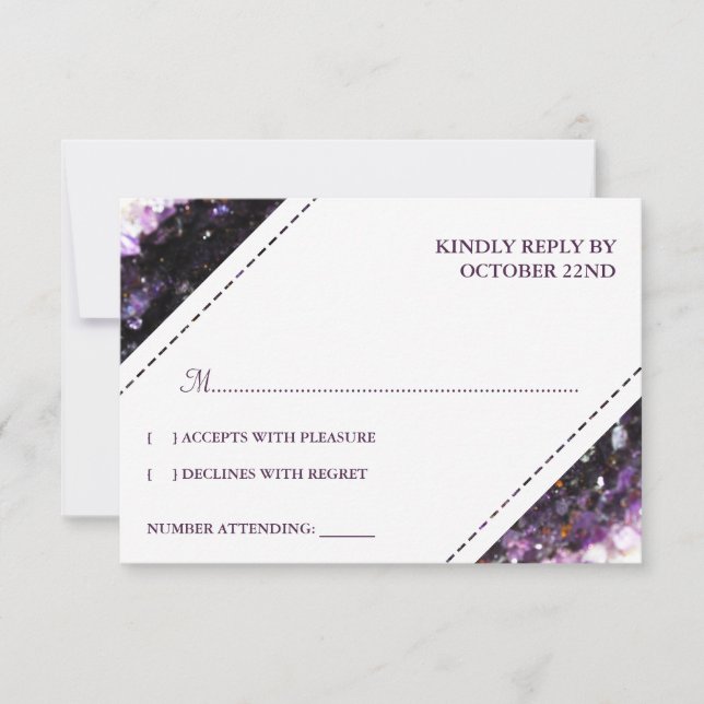 Amethyst Geode | Violet Wedding RSVP (Front)