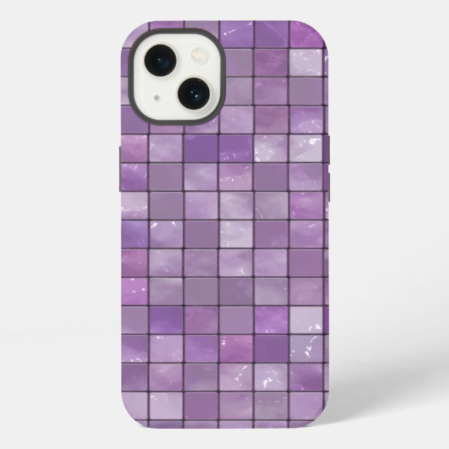 Amethyst Geometric Decorative Tile Pattern iPhone Case (Back)