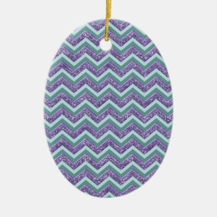 Amethyst Glass Zigzag Pattern Ceramic Tree Decoration