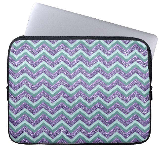 Amethyst Glass Zigzag Pattern Laptop Sleeve (Front)