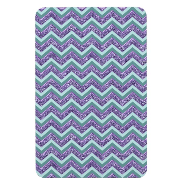 Amethyst Glass Zigzag Pattern Magnet (Vertical)