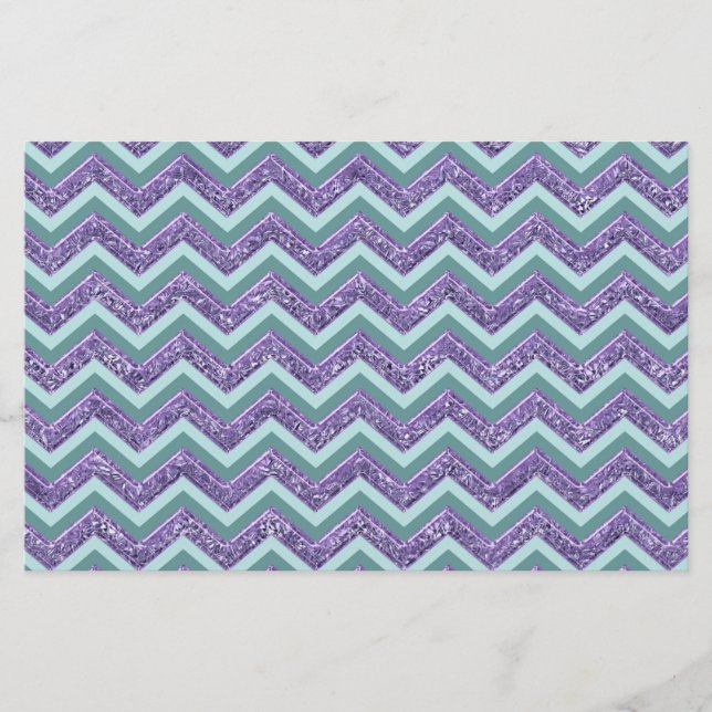 Amethyst Glass Zigzag Pattern Stationery (Front)