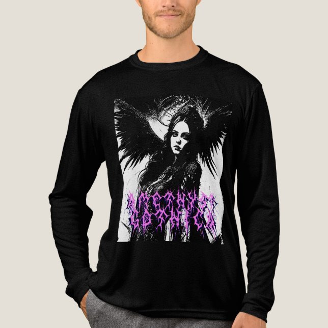 Amethyst Gothica Dark Angel Longsleeve Tri-Blend Shirt (Front)