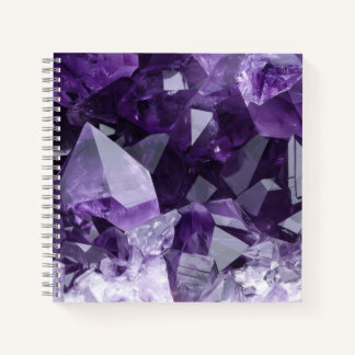 Amethyst Healing Crystal Cluster Notebook