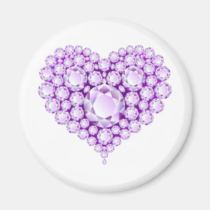 Amethyst Heart Gems Magnet