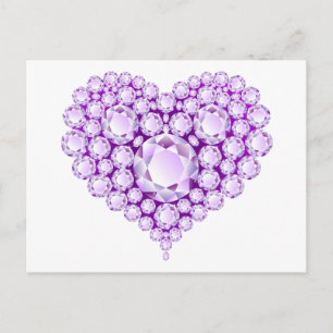 Amethyst Heart Gems Postcard