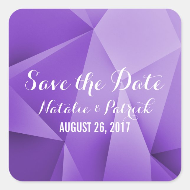 Amethyst Jewel Tones Save the Date Stickers (Front)