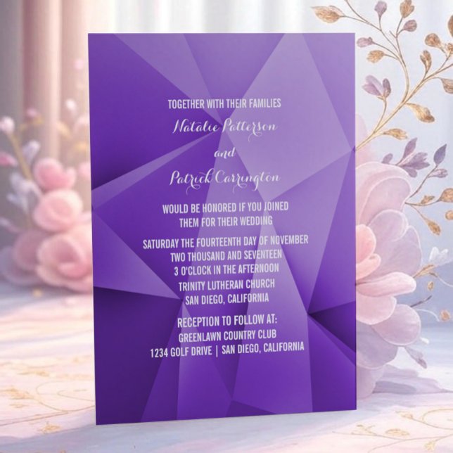 Amethyst Jewel Tones Wedding Invitation (Amethyst Jewel Tones Wedding Invitation)