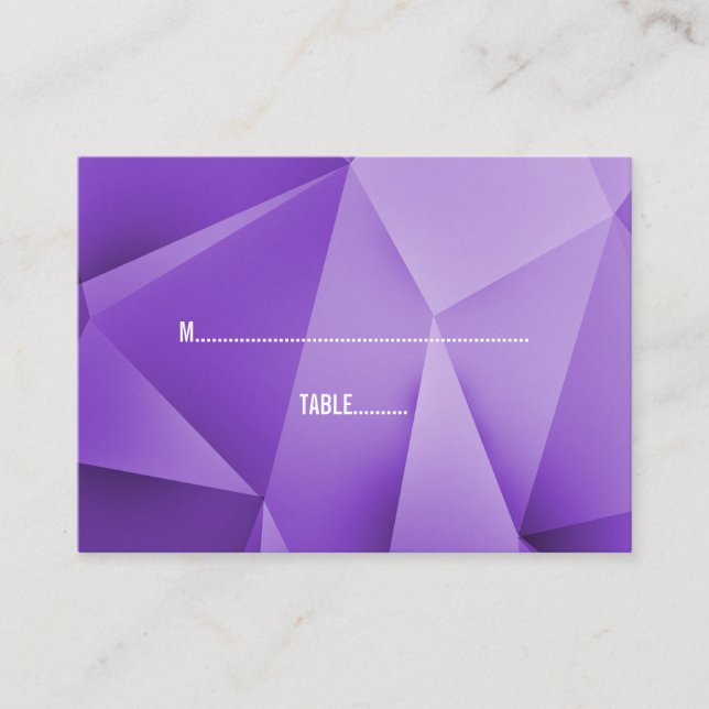 Amethyst Jewel Tones Wedding Place Cards (Front)
