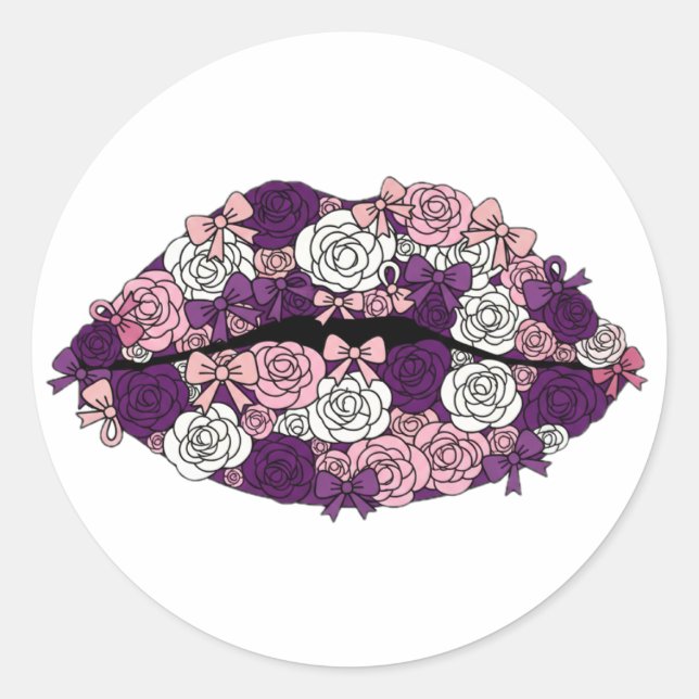 Amethyst Kiss Classic Round Sticker (Front)