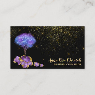 *~* Amethyst Magical Jewels Tree Gold Glitter  Business Card