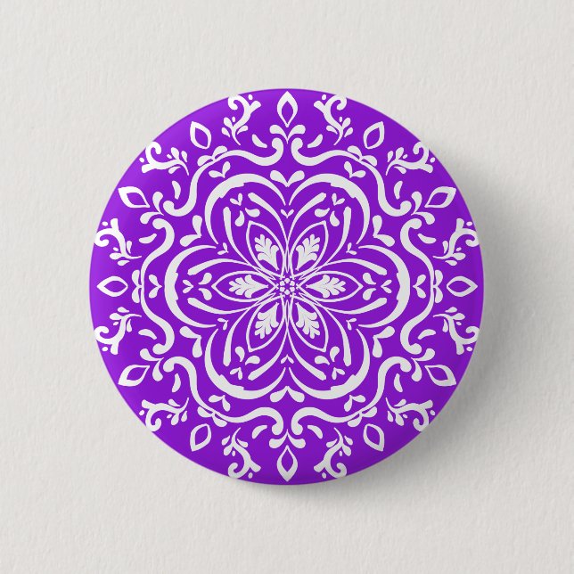 Amethyst Mandala 6 Cm Round Badge (Front)