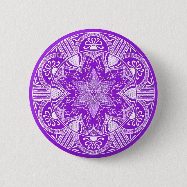 Amethyst Mandala 6 Cm Round Badge (Front)
