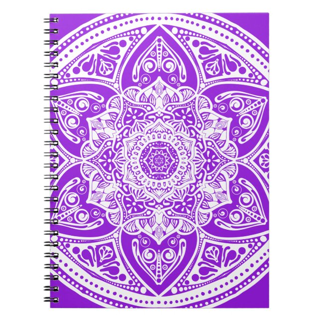 Amethyst Mandala Spiral Notebook (Front)