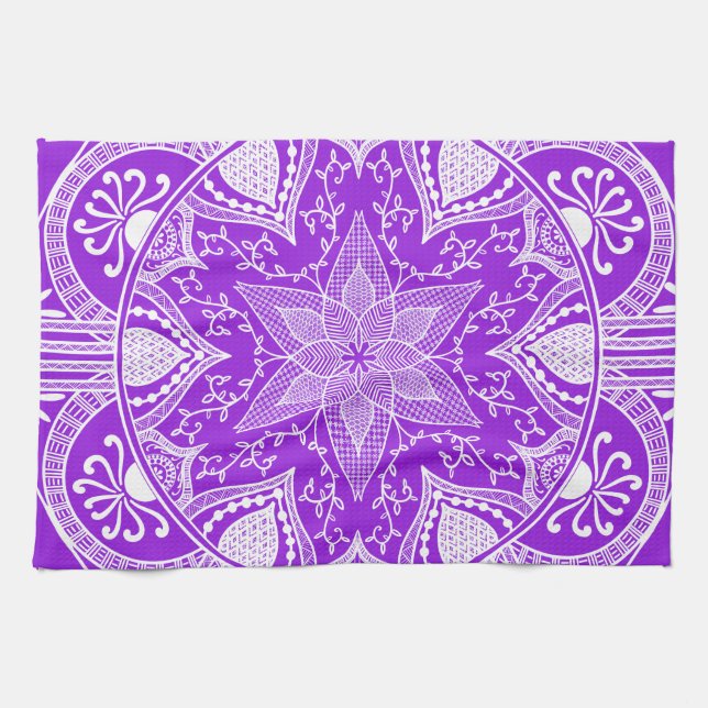 Amethyst Mandala Tea Towel (Horizontal)