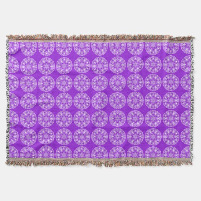 Amethyst Mandala Throw Blanket (Front)