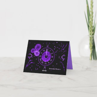 Amethyst Midnight Clock Thank You Card