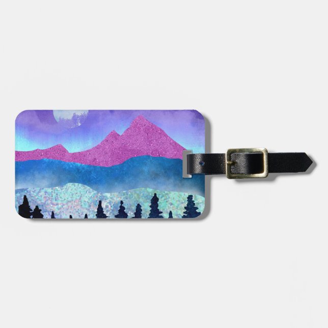 Amethyst Mist Mountains Luggage Tag (Front Horizontal)